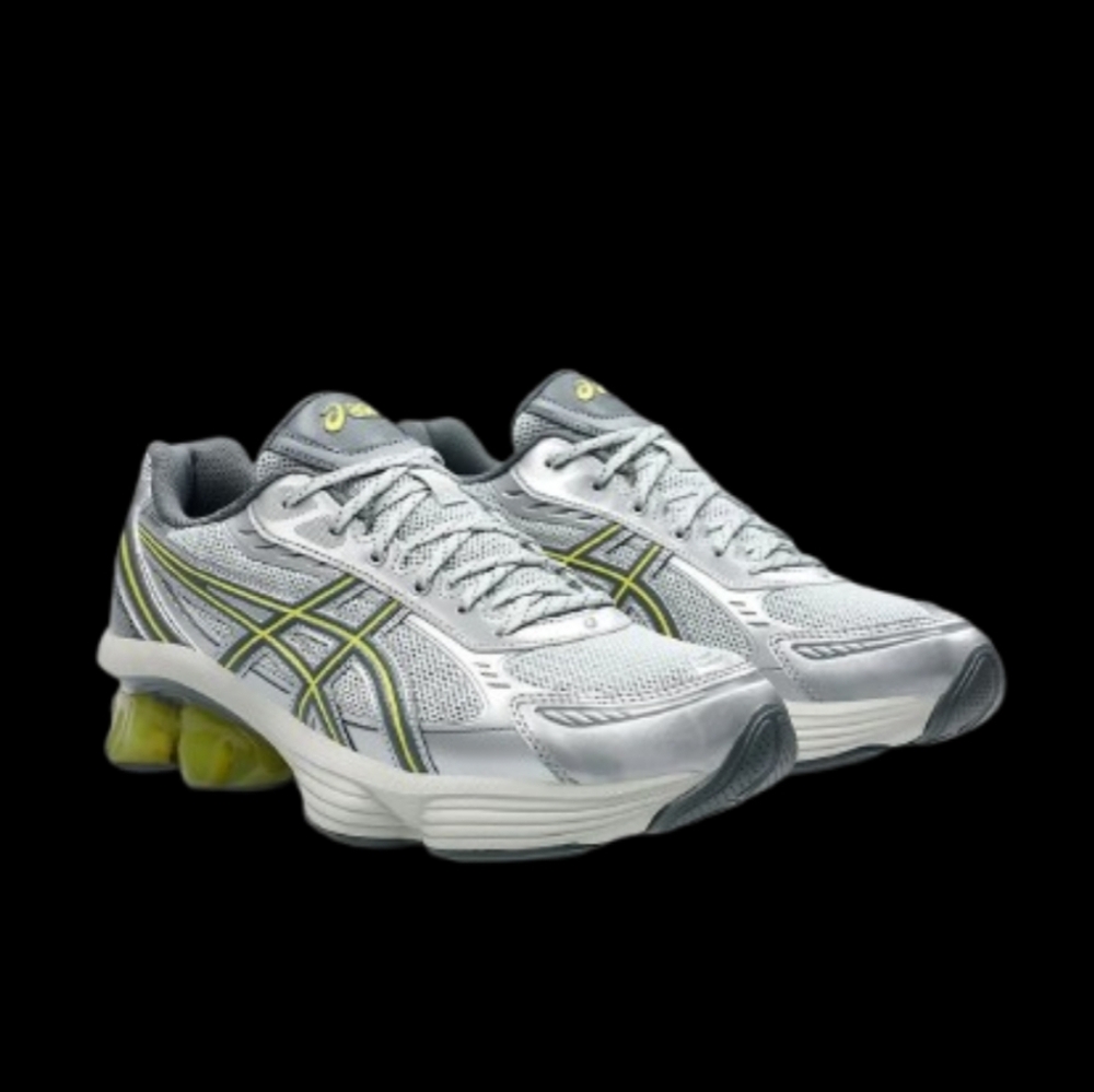 ASICS Gel-Kinetic Fluent Running Mens Size 13D Glacier Grey Volt Yellow